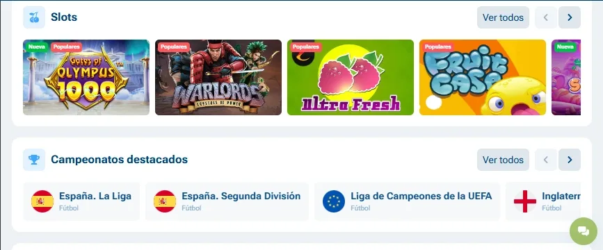 Pantalla principal 1xBet bonos y verificación